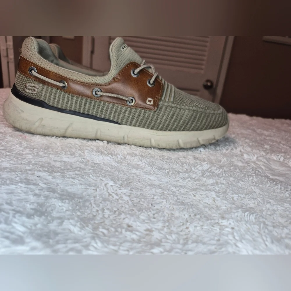 Skechers Men's Brown and Tan Boat Shoes